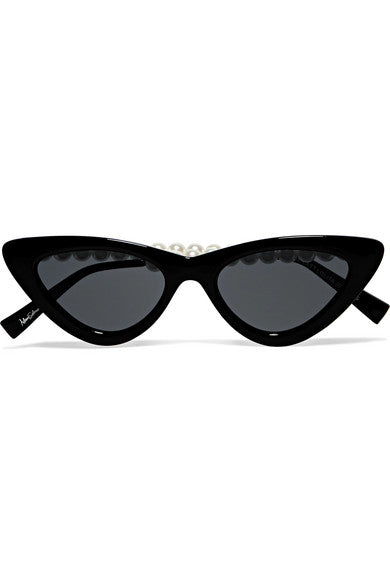 The Last Lolita faux pearl-embellished cat-eye acetate sunglasses