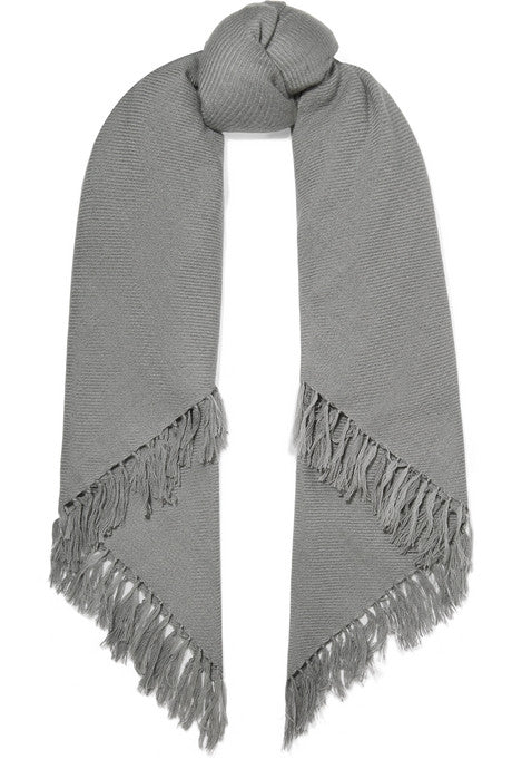 Zila fringed cashmere and wool-blend scarf