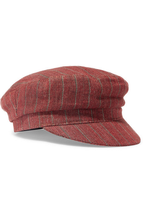 Evie striped linen cap