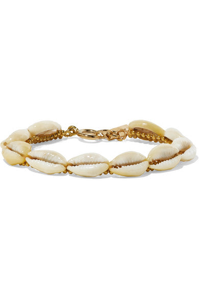 Gold-tone and shell bracelet