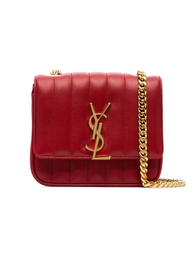 red Vicky small quilted leather bag