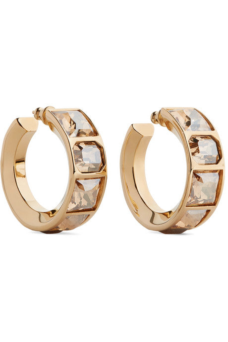 Tilly gold-tone crystal hoop earrings