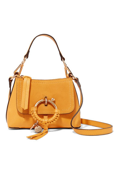 Joan mini textured-leather and suede shoulder bag