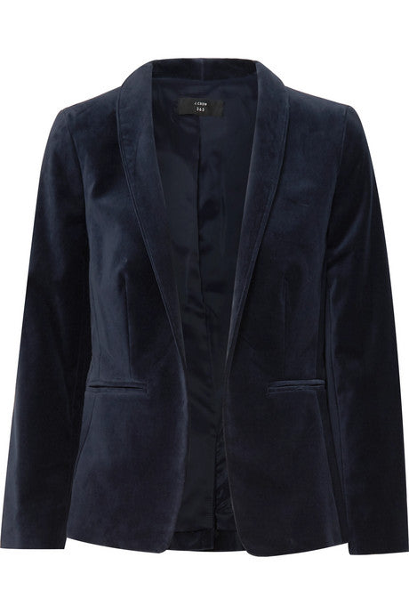 Cotton-blend velvet blazer