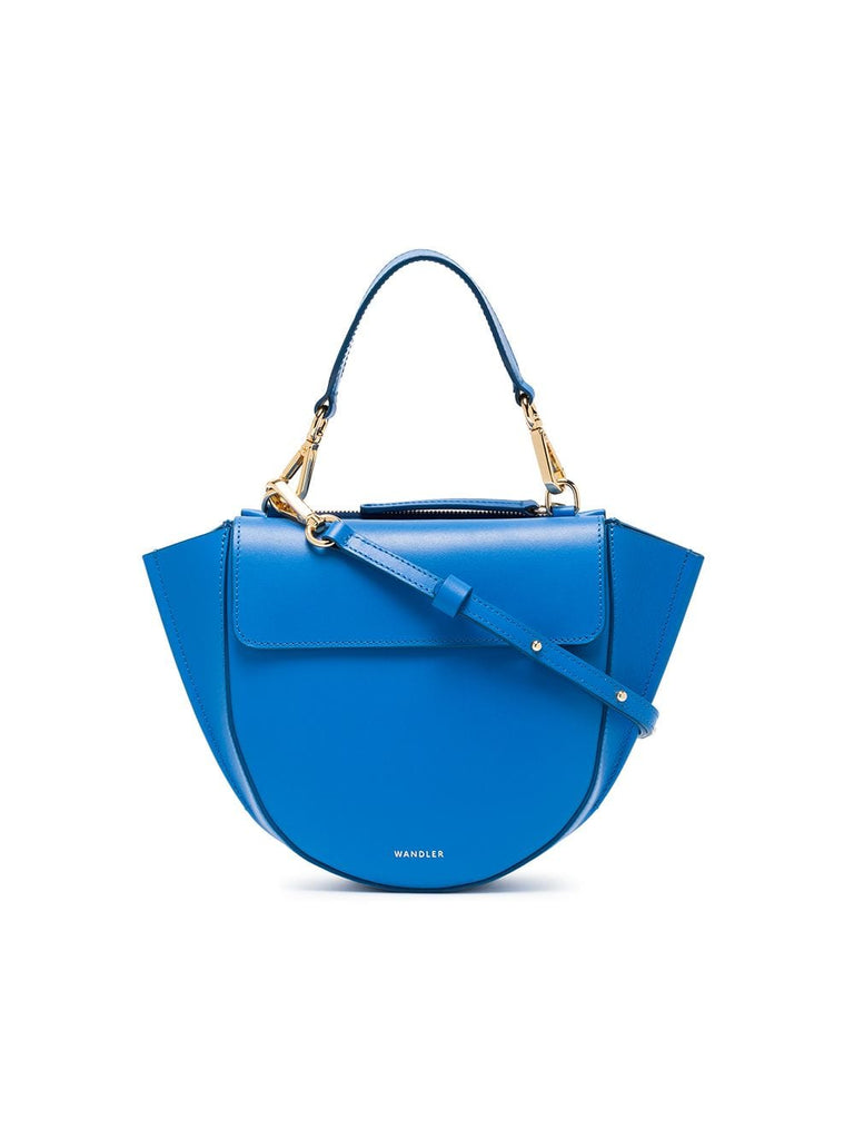 Blue Hortensia Mini Leather Shoulder Bag