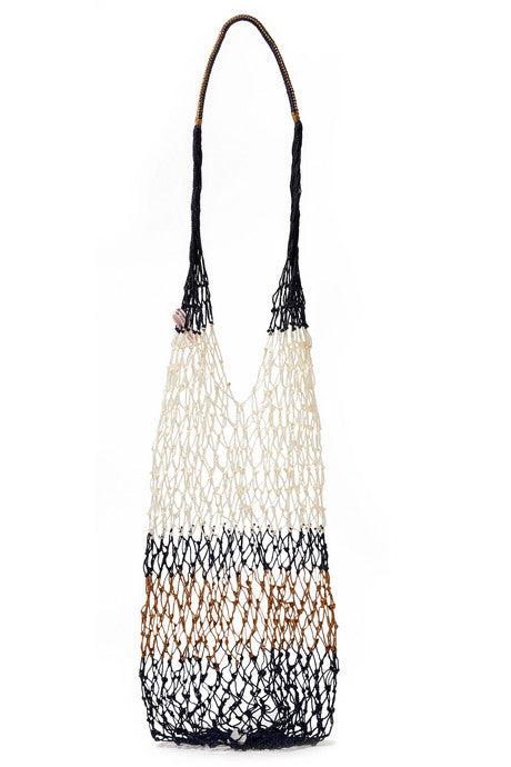 Malla striped macramé shoulder bag