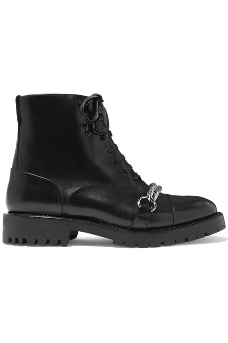 Barke chain-trimmed leather ankle boots