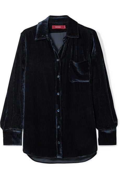 Sander silk and cotton-blend corduroy shirt