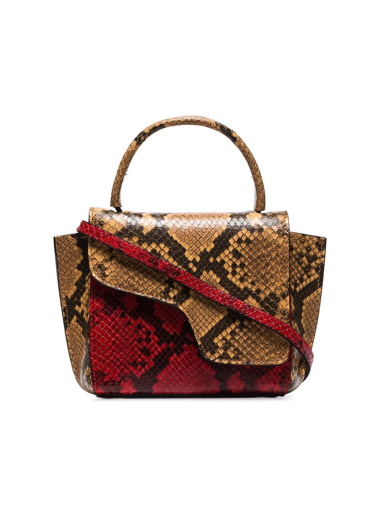 red Montalcino snake embossed leather cross body bag