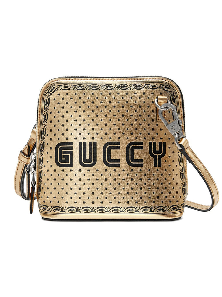 gold-tone Guccy print mini shoulder bag