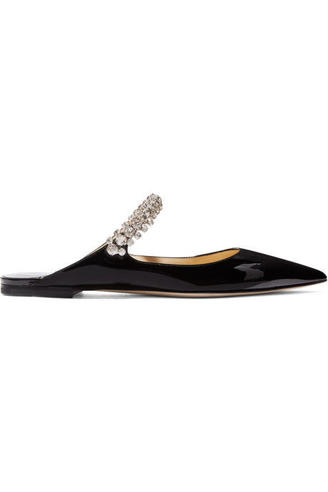 Bing crystal-embellished patent-leather slippers