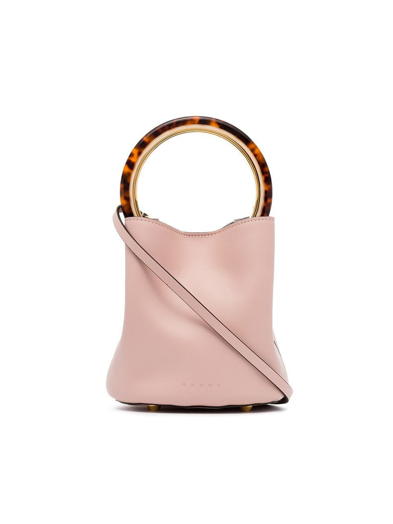 Pink Pannier leather bucket bag