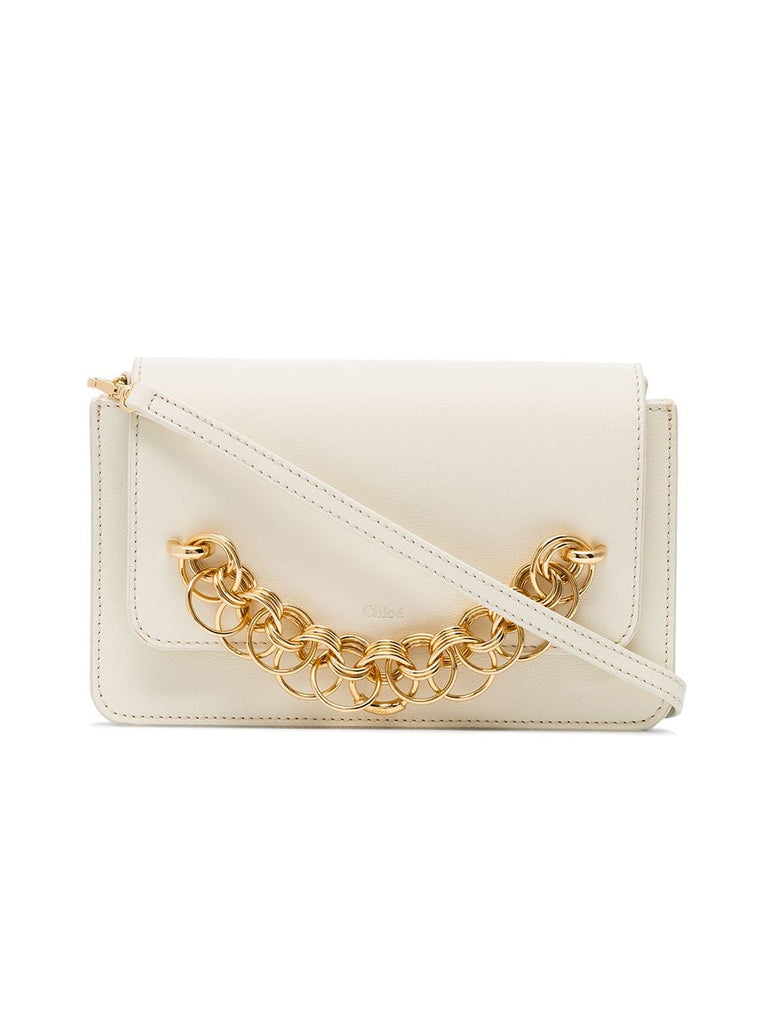 white Drew Bijou leather clutch bag