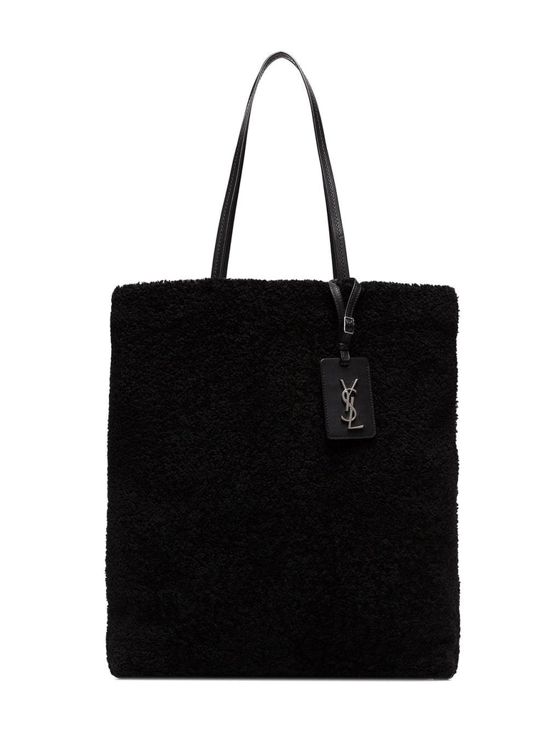 Black Shearling Tote Bag