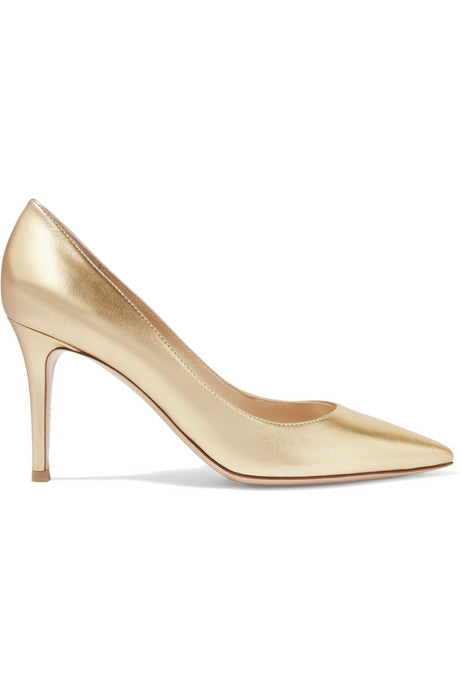 85 metallic leather pumps