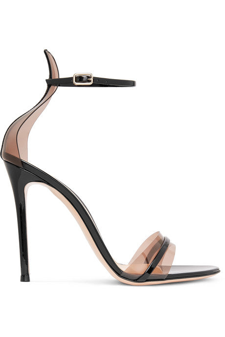 105 patent-leather and PVC sandals