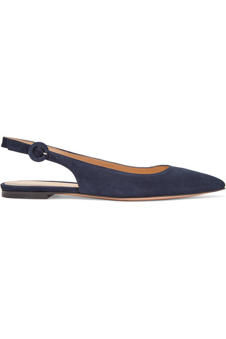 Suede slingback flats