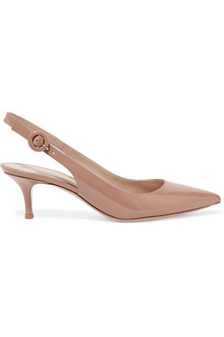 Anna 55 patent-leather slingback pumps