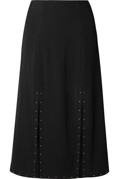 Embellished crepe midi skirt