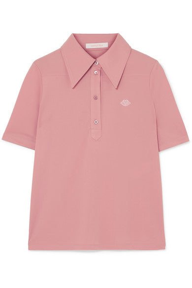 Embroidered stretch-jersey polo shirt