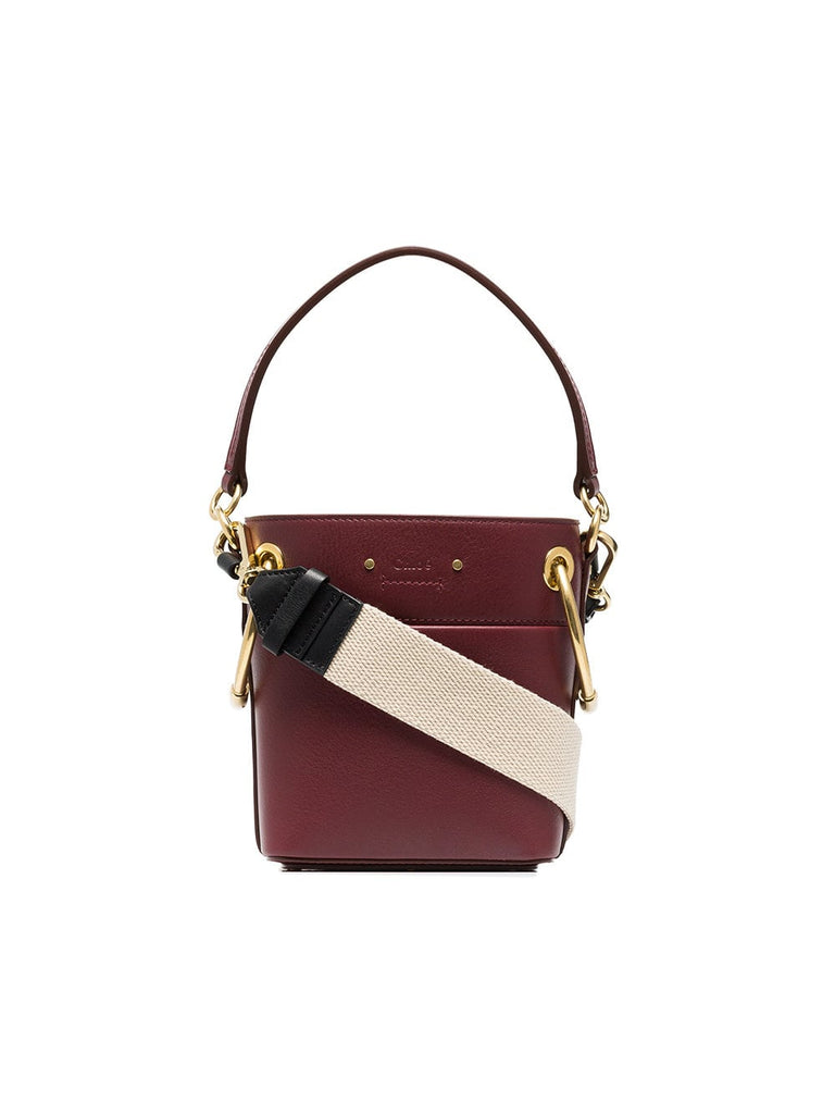 plum Roy mini leather bucket bag