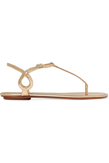 Almost Bare metallic leather sandals