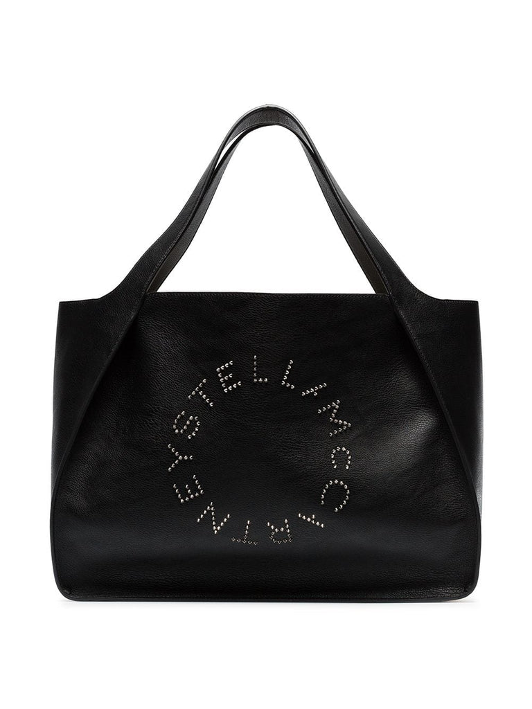 black logo small PU tote