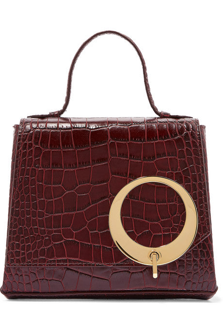 Harriet small croc-effect leather tote