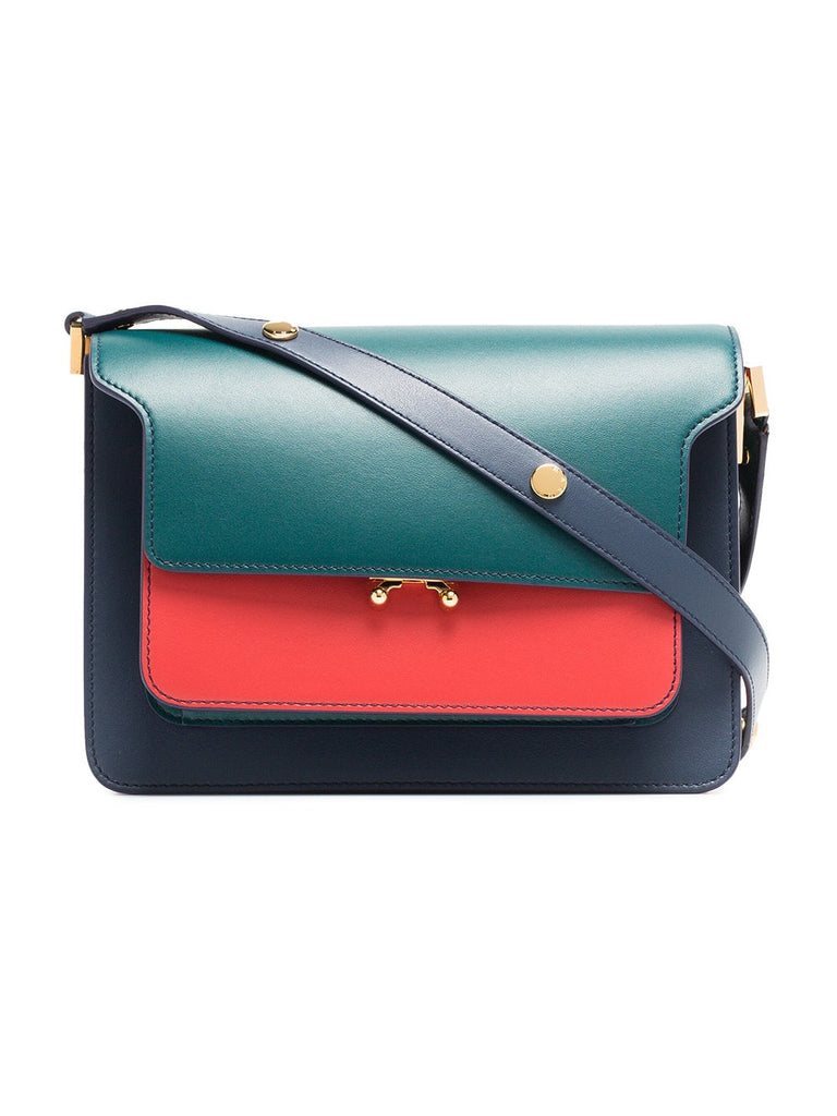 green, red and blue Trunk Small leather handbag