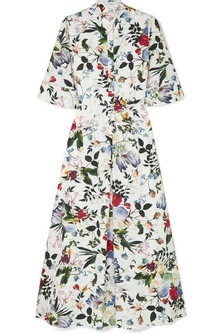 Kaiya floral-print cotton-poplin midi dress