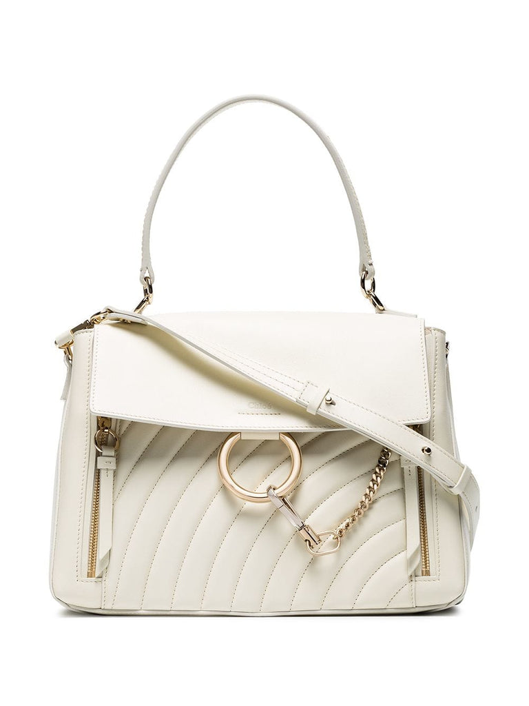 white Faye medium shoulder bag