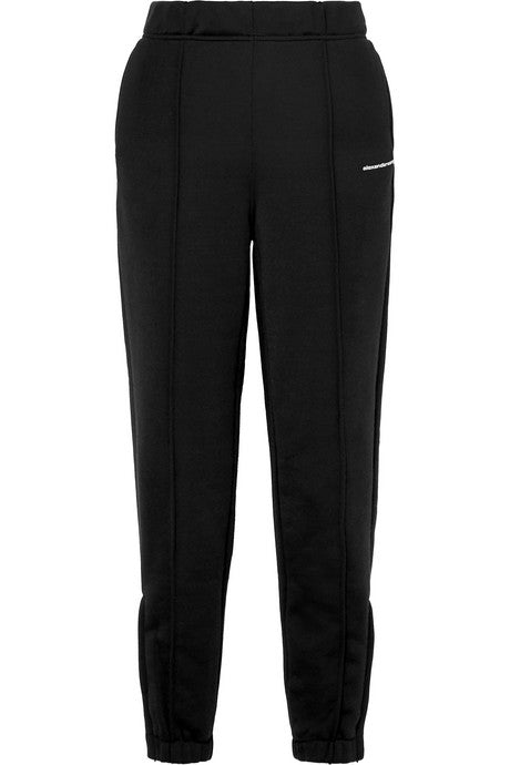 French cotton-blend terry track pants