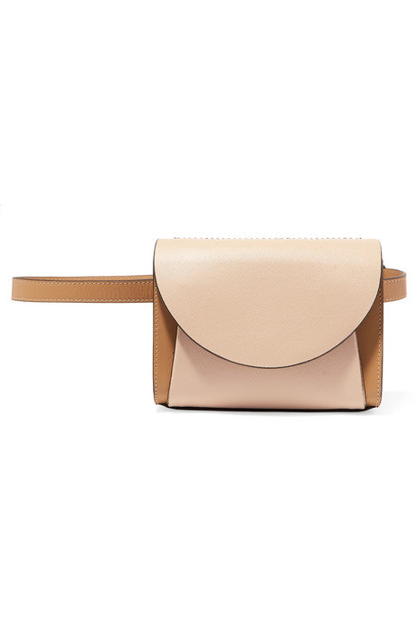 Pochette two-tone textured-leather belt bag