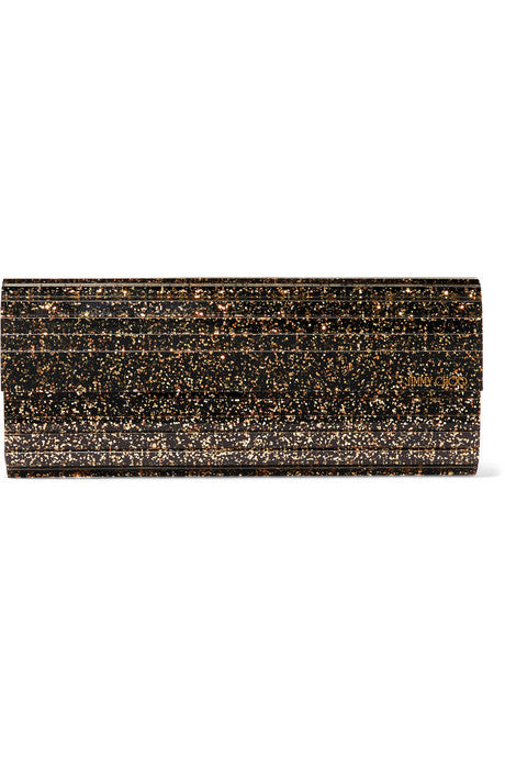 Sweetie glittered acrylic and leather clutch