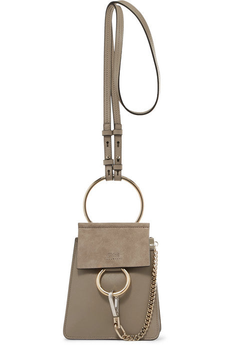 Faye Bracelet leather and suede shoulder bag