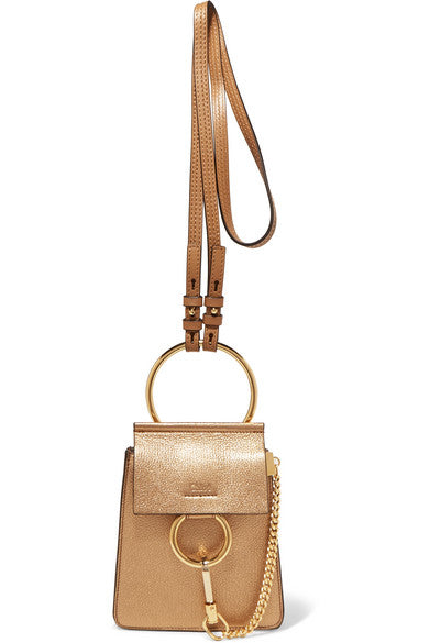 Faye Bracelet metallic textured-leather shoulder bag