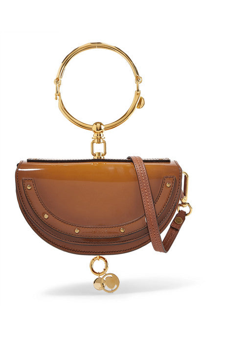 Nile Bracelet mini glossed-leather shoulder bag