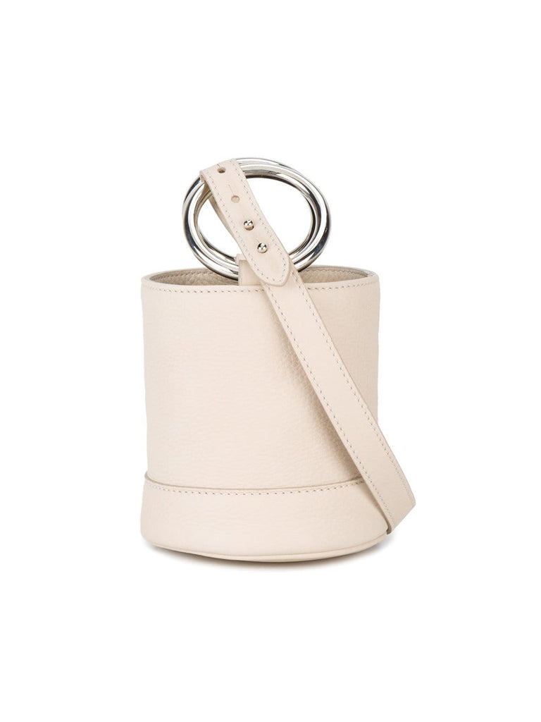 white Bonsai 15 mini leather bucket bag