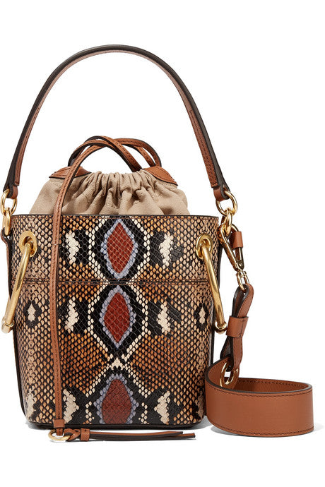 Roy mini snake-effect leather bucket bag