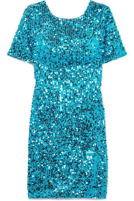 Sequined georgette mini dress