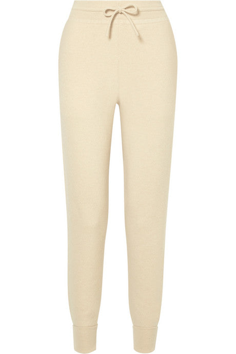 Metallic intarsia cashmere track pants