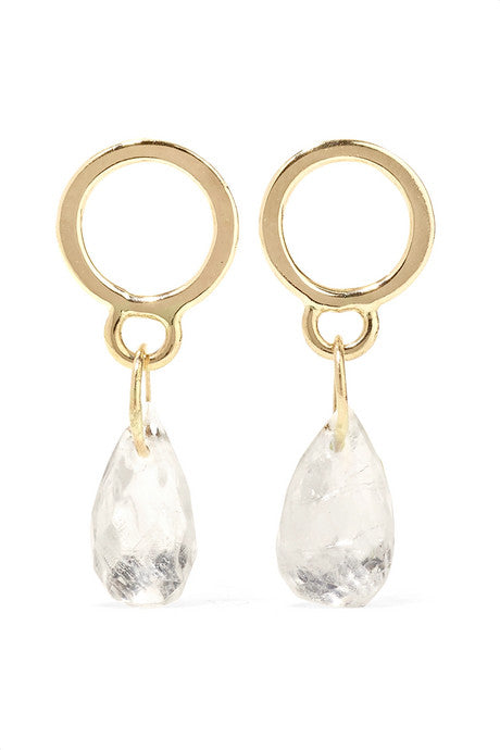 14-karat gold moonstone earrings