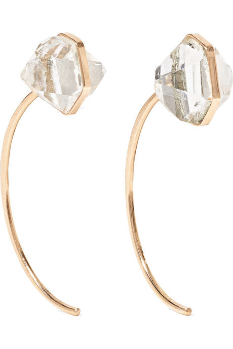 14-karat gold Herkimer diamond earrings