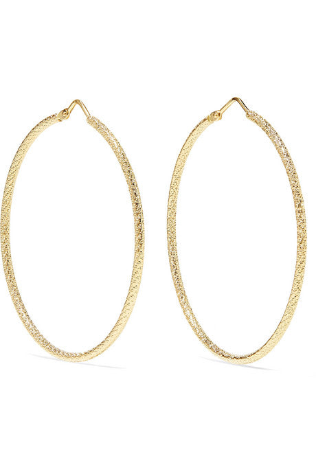 Florentine 18-karat gold hoop earrings