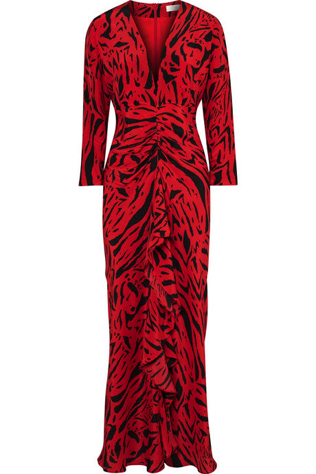 Adriana animal-print silk maxi dress