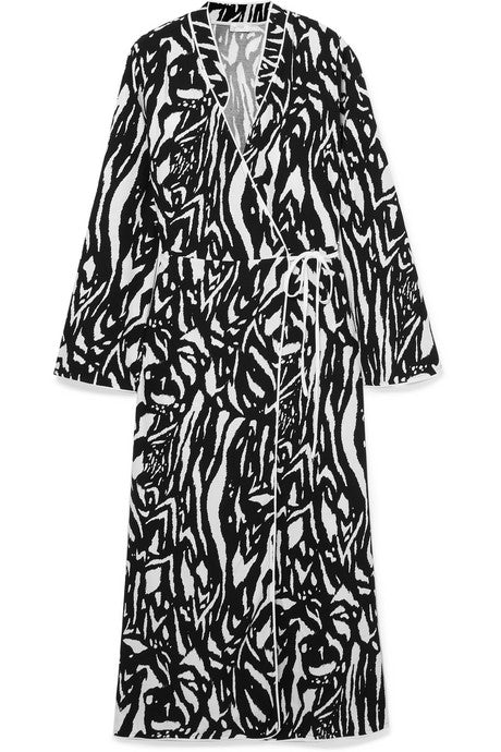 Cindy zebra-print crepe wrap dress