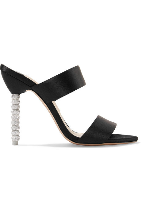 Rosalind crystal-embellished satin mules