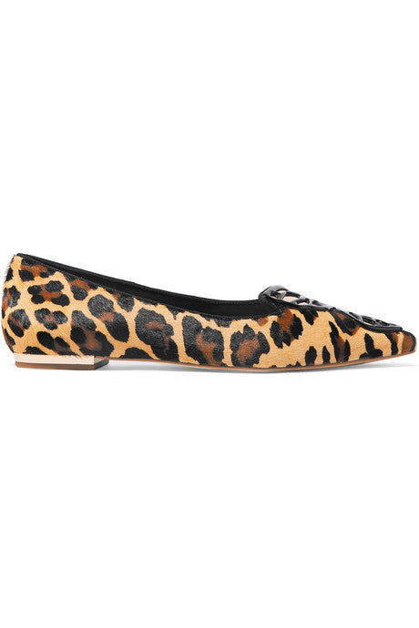 Bibi Butterfly leopard-print calf hair point-toe flats