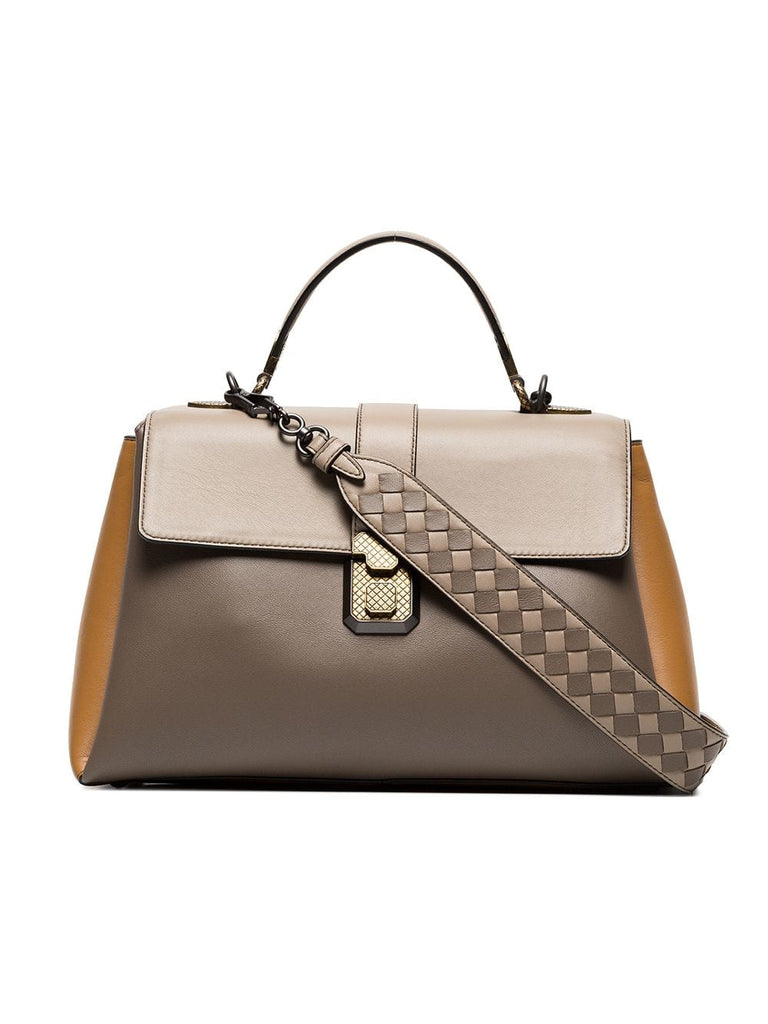 taupe Piazza leather shoulder bag