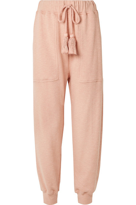 Charley tasseled cotton-terry track pants